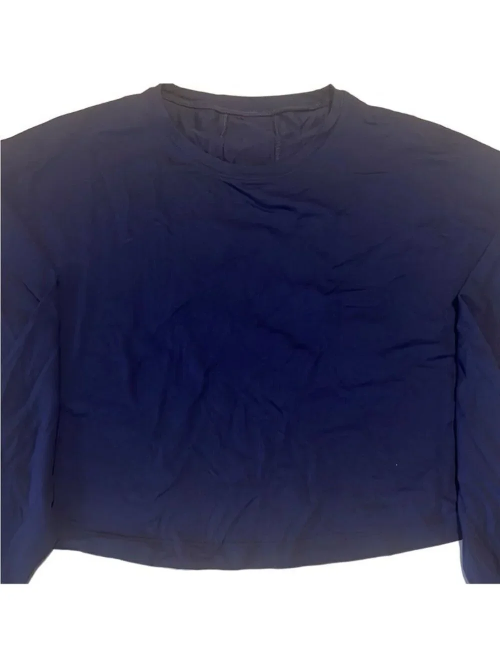 Lululemon Blue Pullover Long Sleeves Round Neck Crop Top Size Large